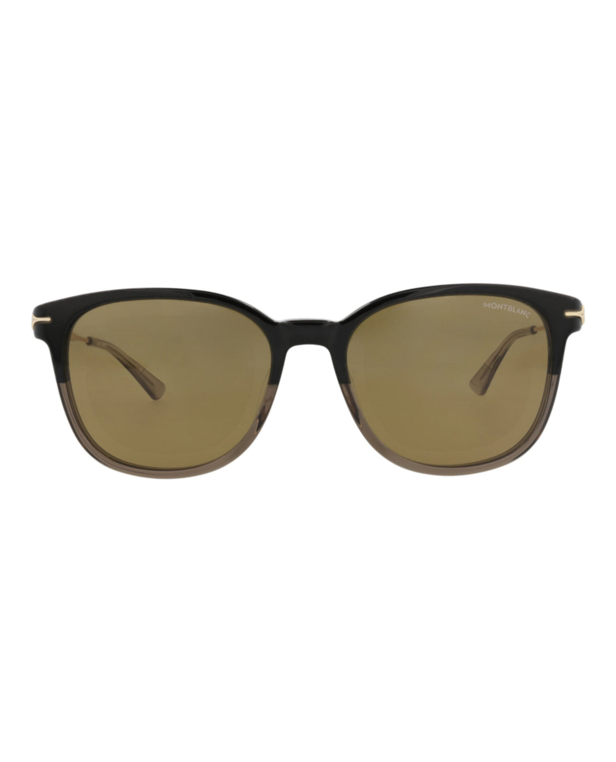 Montblanc Montblanc Mens Square/Rectangle Black Gold Brown Fashion Designer Eyewear