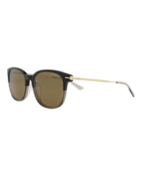 Montblanc Montblanc Mens Square/Rectangle Black Gold Brown Fashion Designer Eyewear