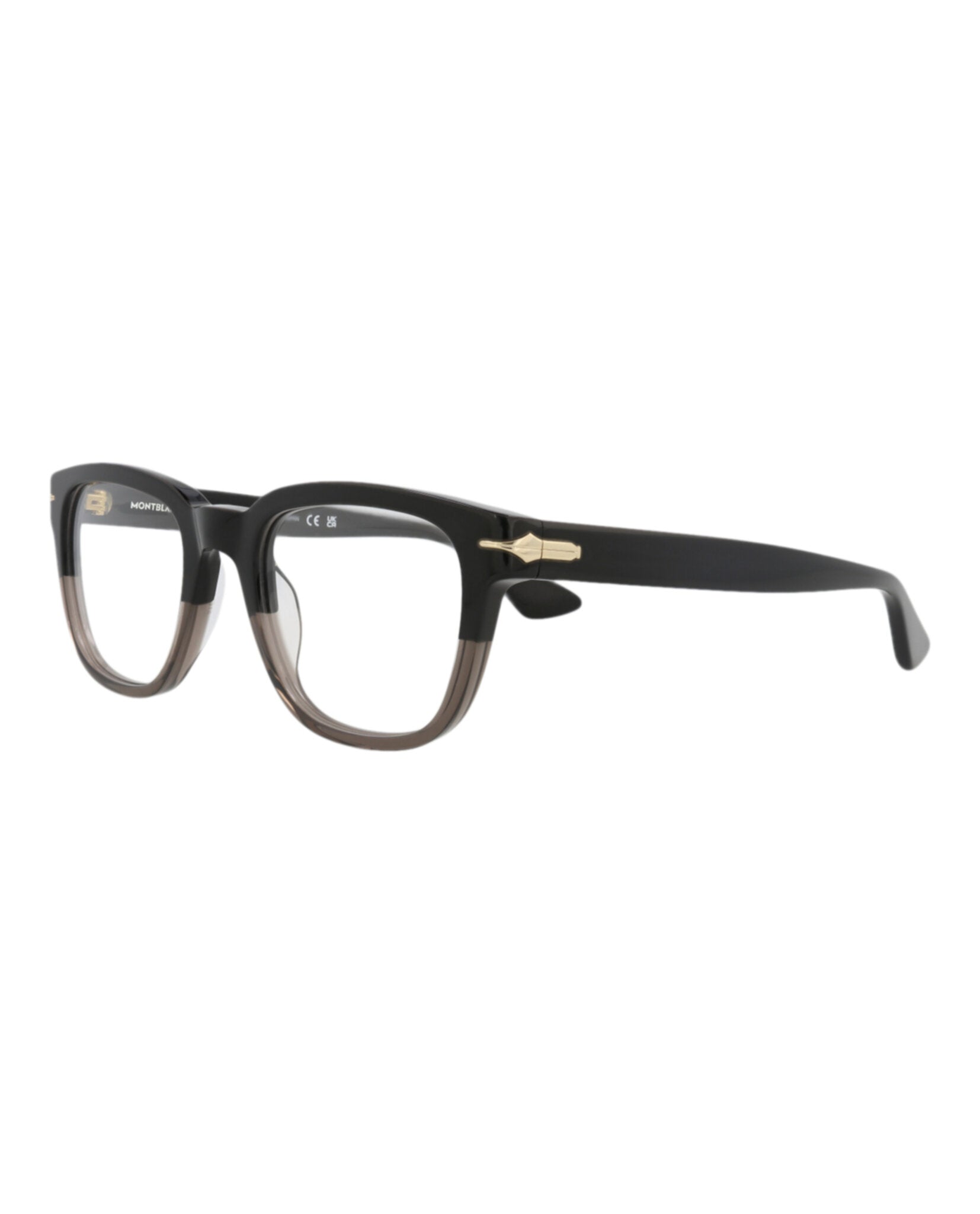 Montblanc Montblanc Mens Square/Rectangle Black Black Transparent Fashion Designer Eyewear