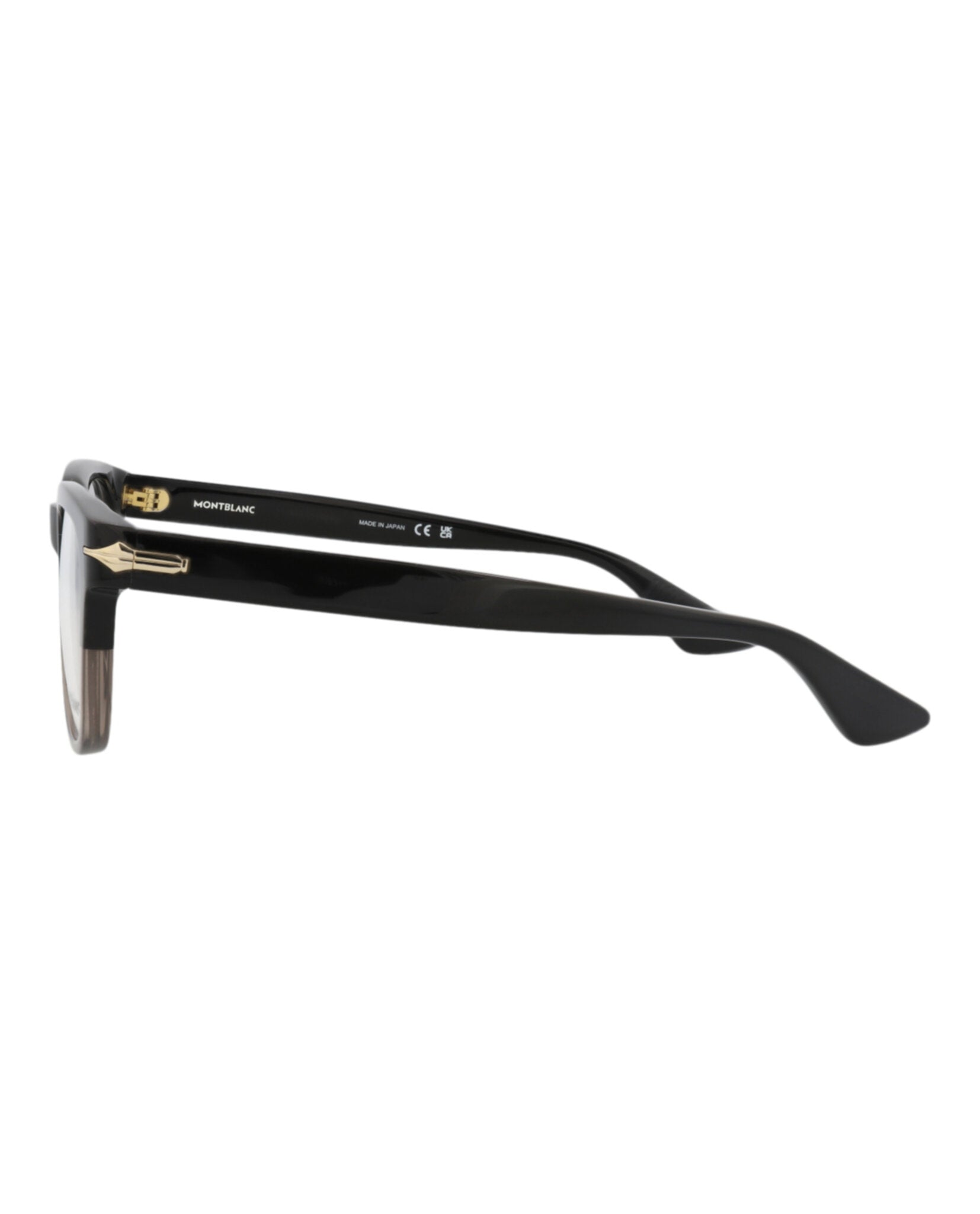 Montblanc Montblanc Mens Square/Rectangle Black Black Transparent Fashion Designer Eyewear