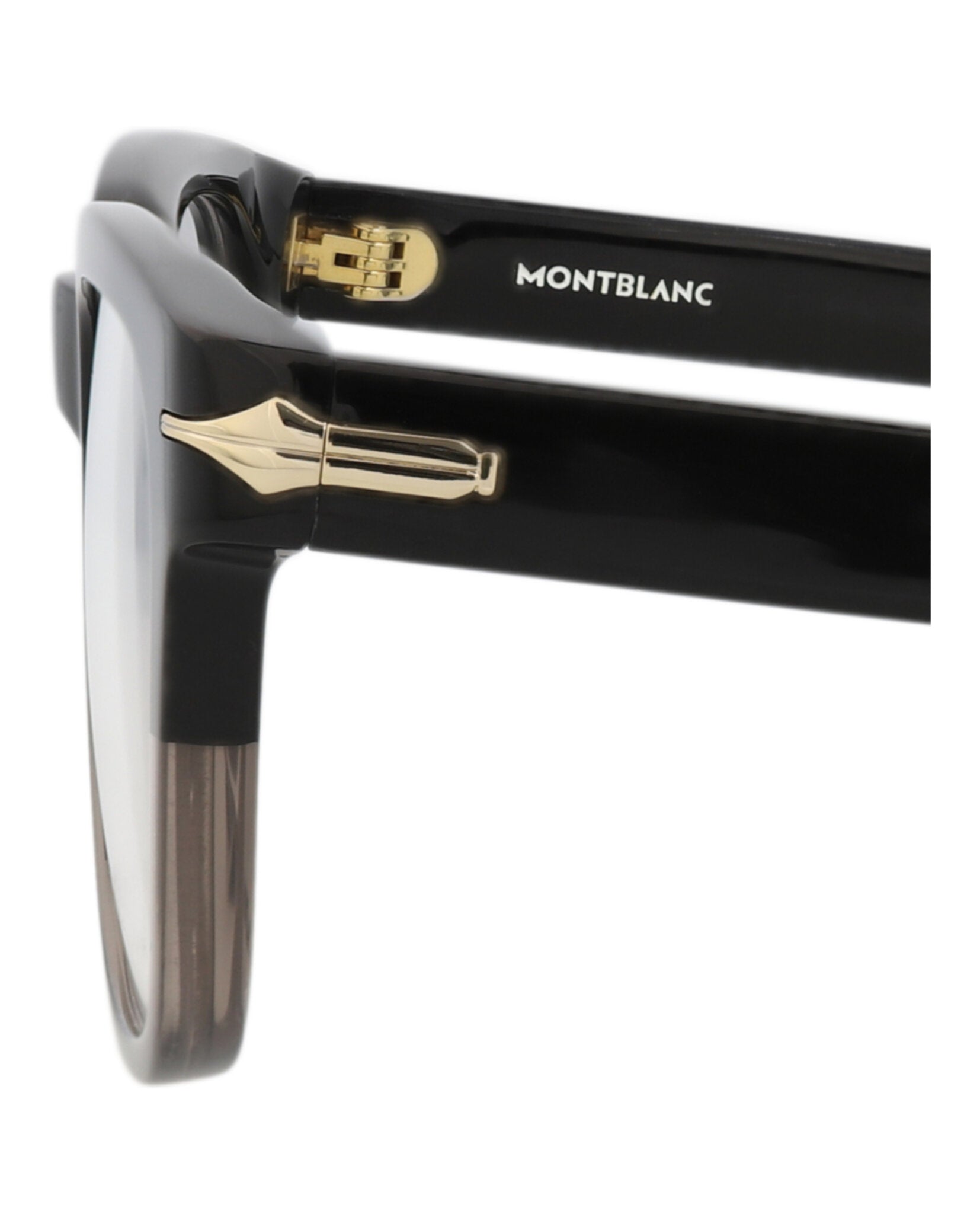 Montblanc Montblanc Mens Square/Rectangle Black Black Transparent Fashion Designer Eyewear