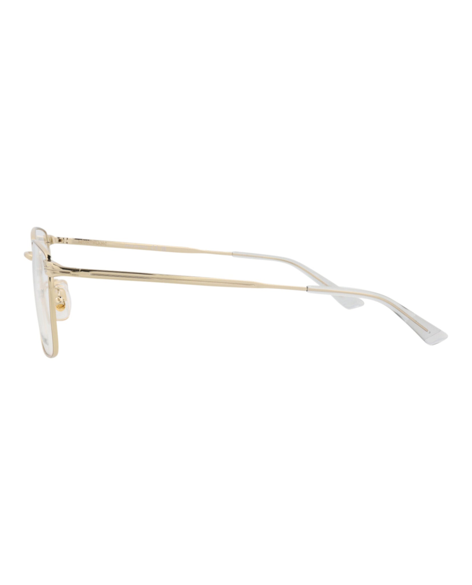Montblanc Mens Square/Rectangle Gold Gold Transparent Fashion Designer Eyewear