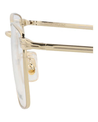 Montblanc Mens Square/Rectangle Gold Gold Transparent Fashion Designer Eyewear