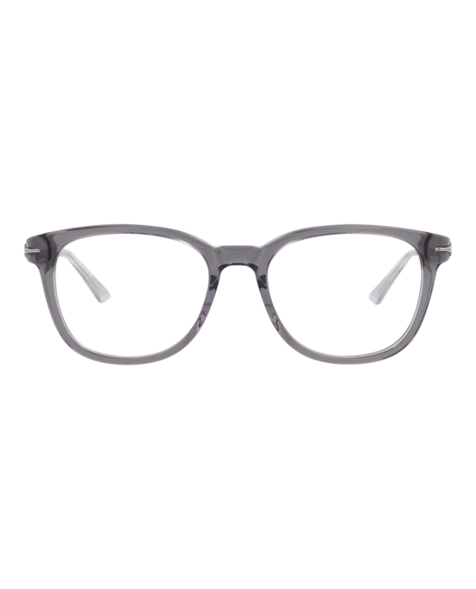 Montblanc Montblanc Mens Round/Oval Grey Silver Transparent Fashion Designer Eyewear