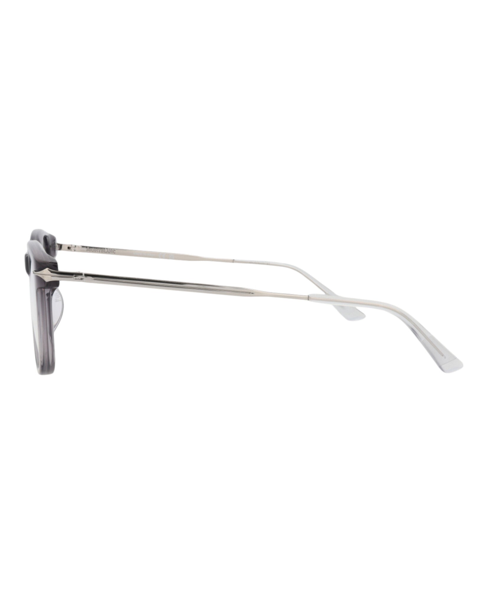 Montblanc Montblanc Mens Round/Oval Grey Silver Transparent Fashion Designer Eyewear