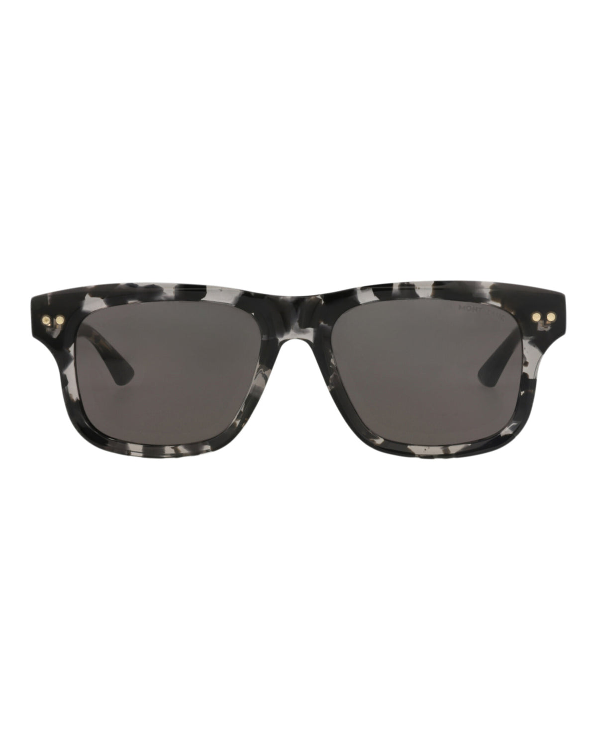 Montblanc Mens Square/Rectangle Black Black Grey Fashion Designer Eyewear