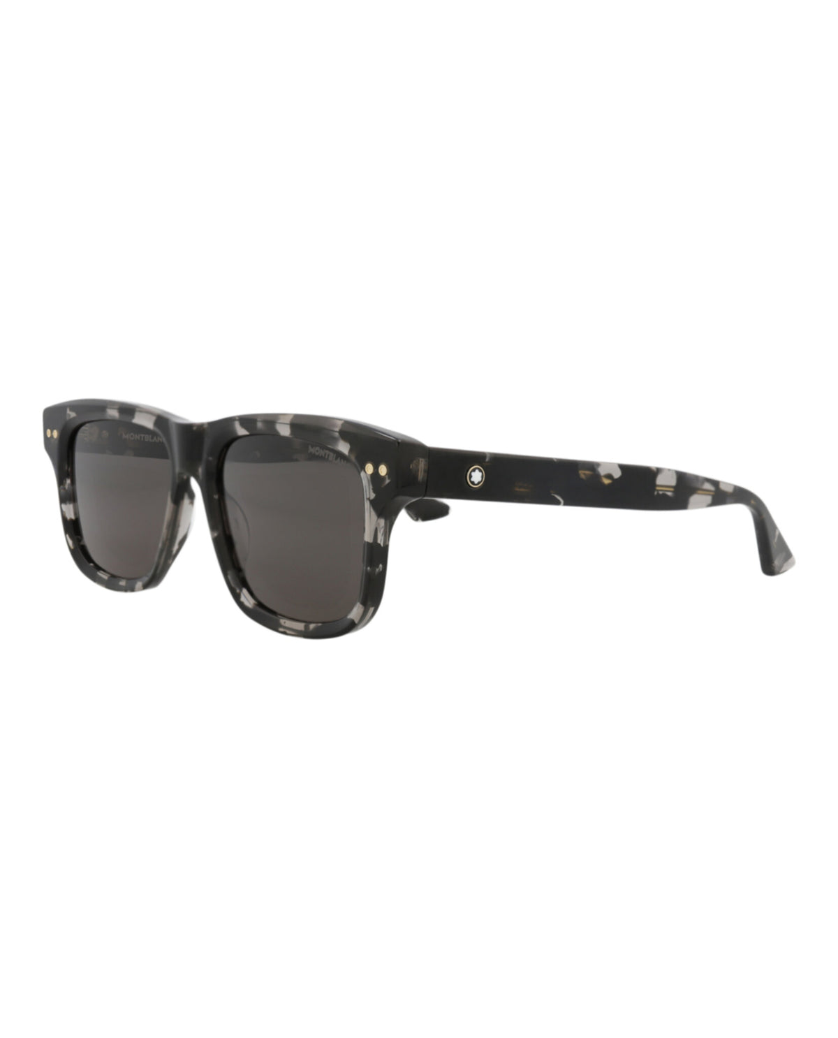 Montblanc Mens Square/Rectangle Black Black Grey Fashion Designer Eyewear