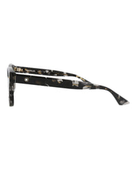 Montblanc Mens Square/Rectangle Black Black Grey Fashion Designer Eyewear