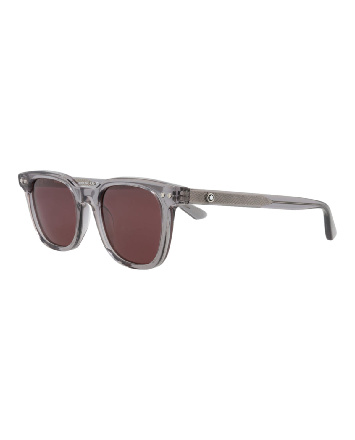 Montblanc Montblanc Mens Round/Oval Grey Grey Violet Fashion Designer Eyewear