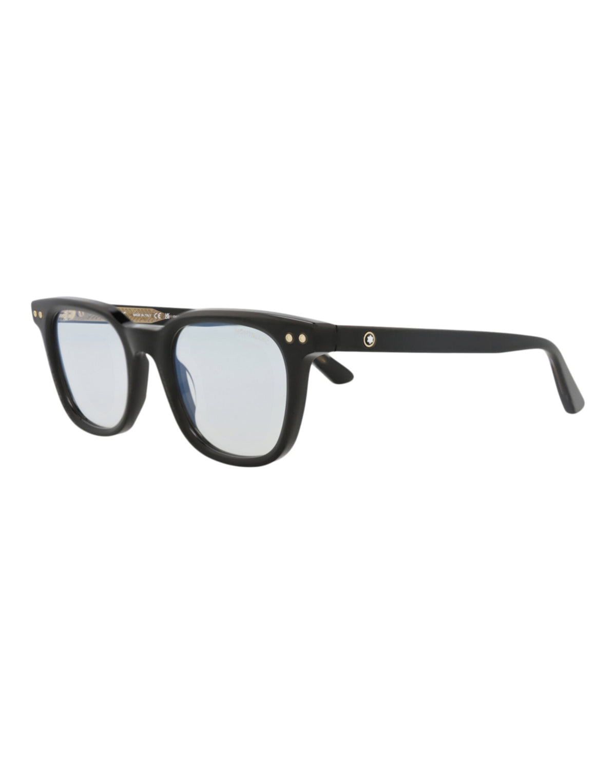 Montblanc Montblanc Mens Round/Oval Black Black Transparent Fashion Designer Eyewear