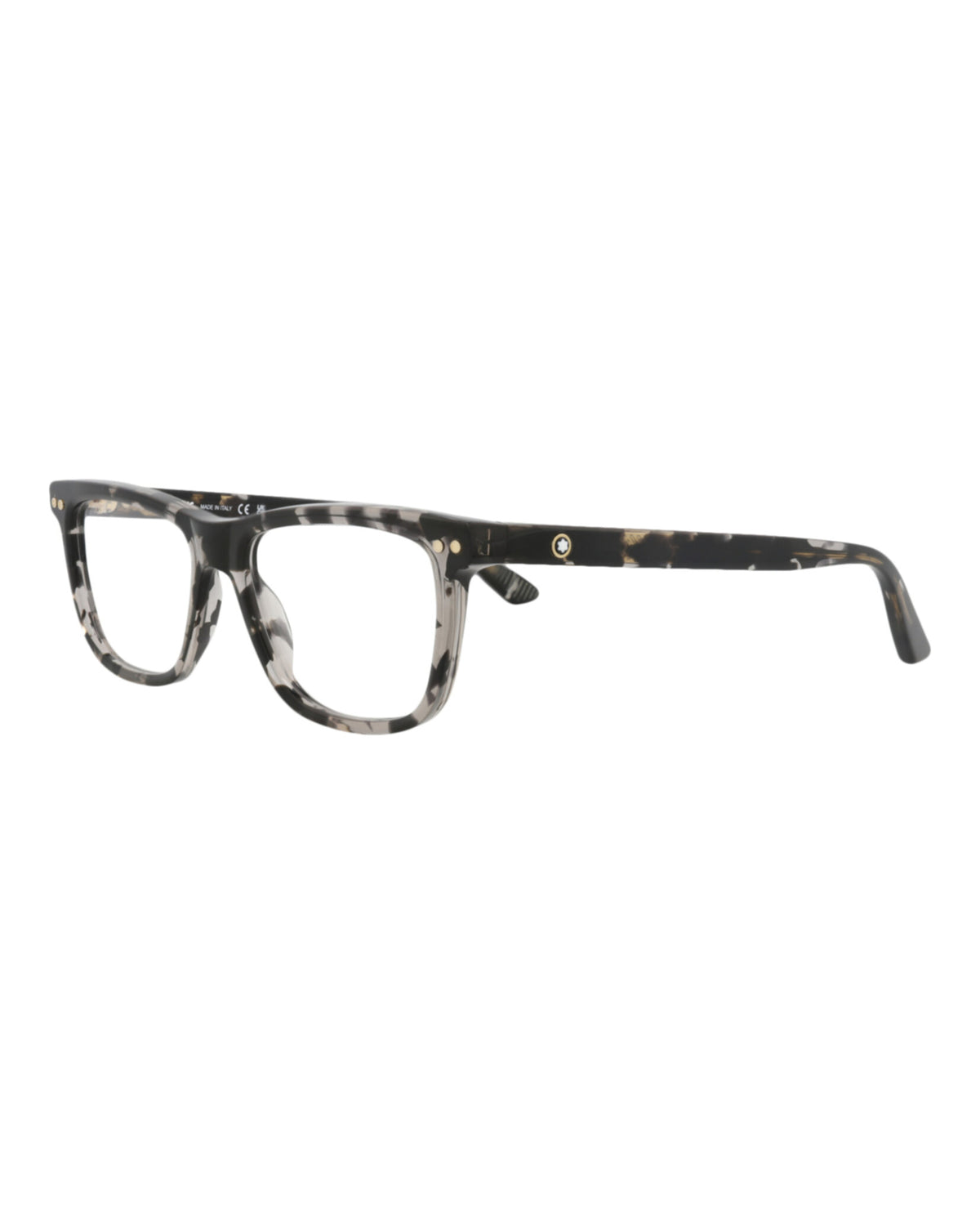 Montblanc Mens Square/Rectangle Black Black Transparent Fashion Designer Eyewear