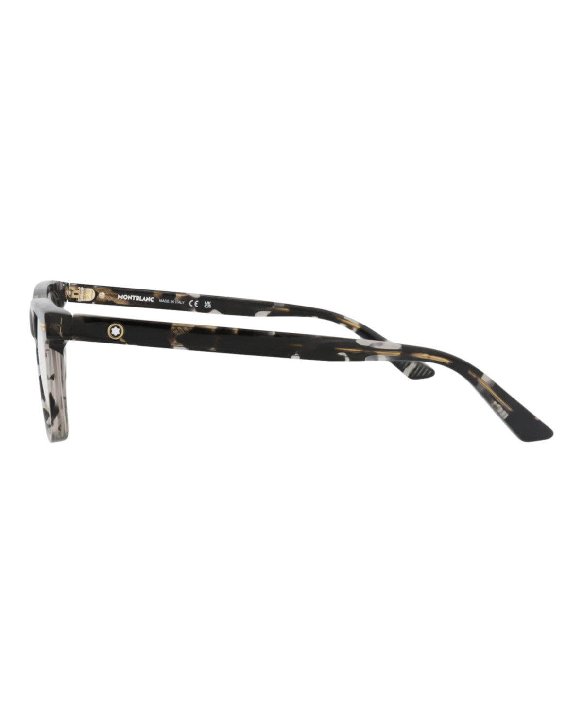 Montblanc Mens Square/Rectangle Black Black Transparent Fashion Designer Eyewear