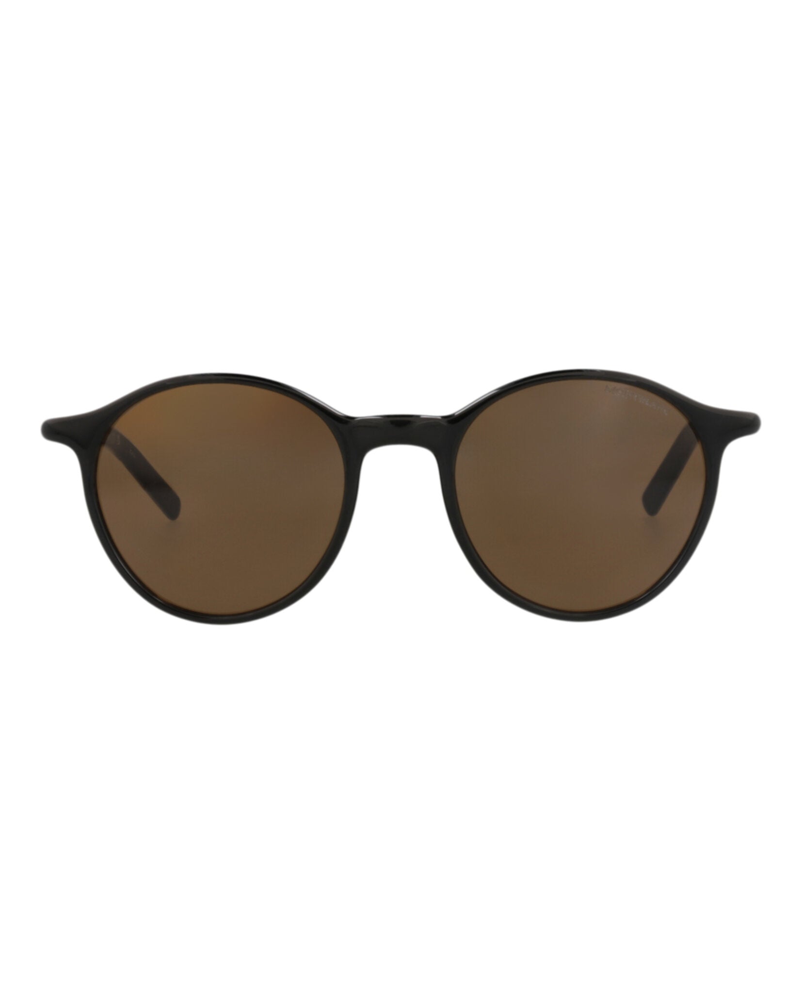 Montblanc Montblanc Mens Round/Oval Black Black Brown Fashion Designer Eyewear