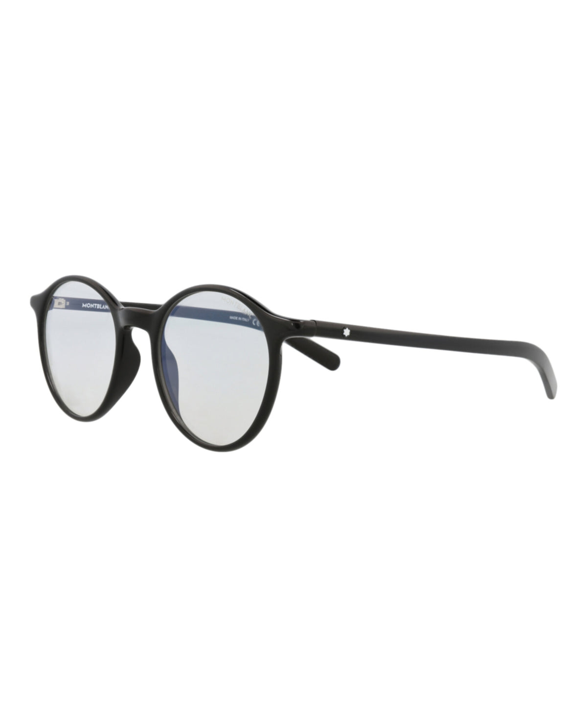 Montblanc Montblanc Mens Round/Oval Black Black Transparent Fashion Designer Eyewear