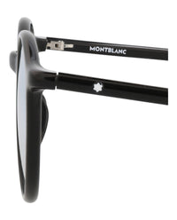 Montblanc Montblanc Mens Round/Oval Black Black Transparent Fashion Designer Eyewear