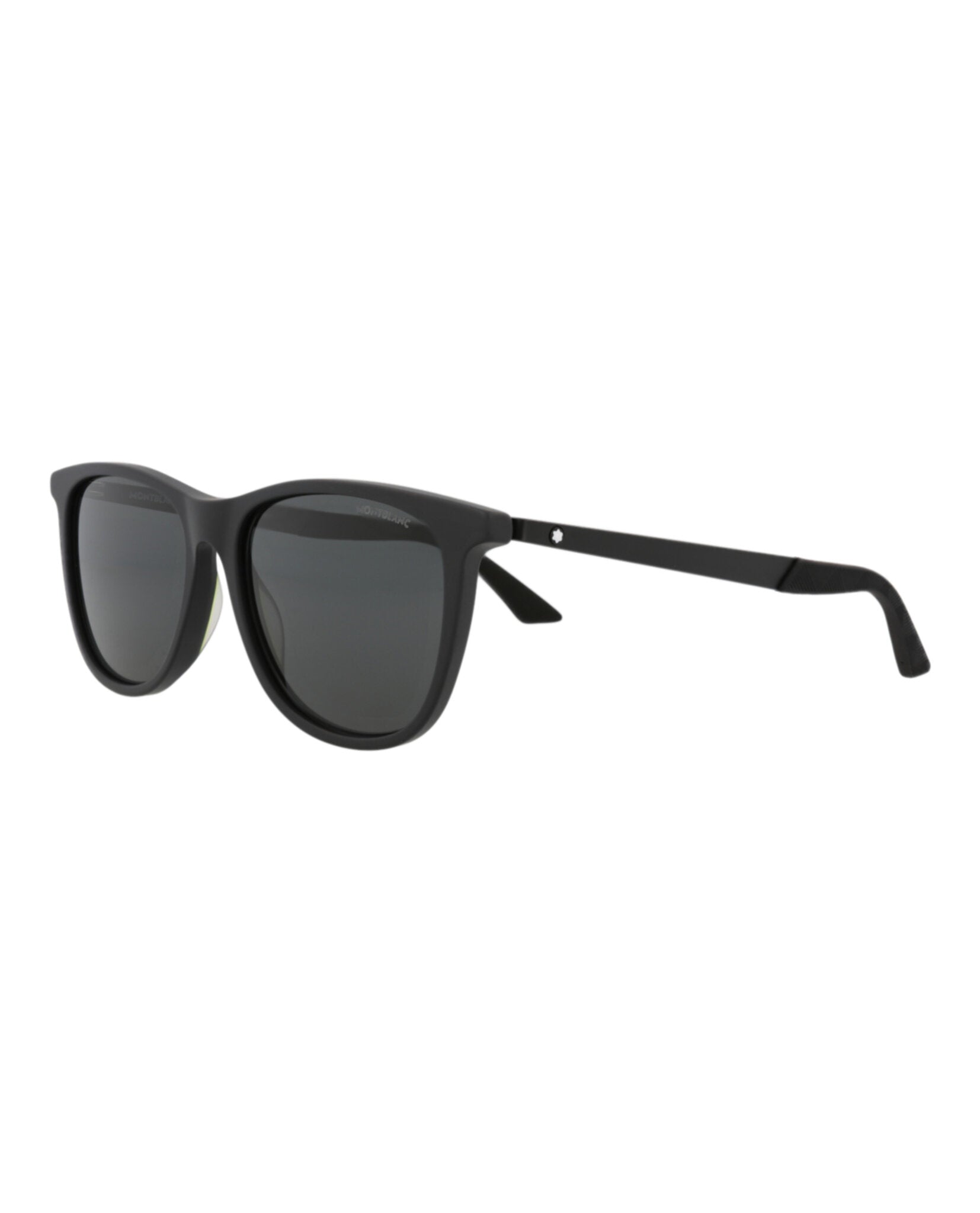 Montblanc Mens Square/Rectangle Black Black Smoke Fashion Designer Eyewear