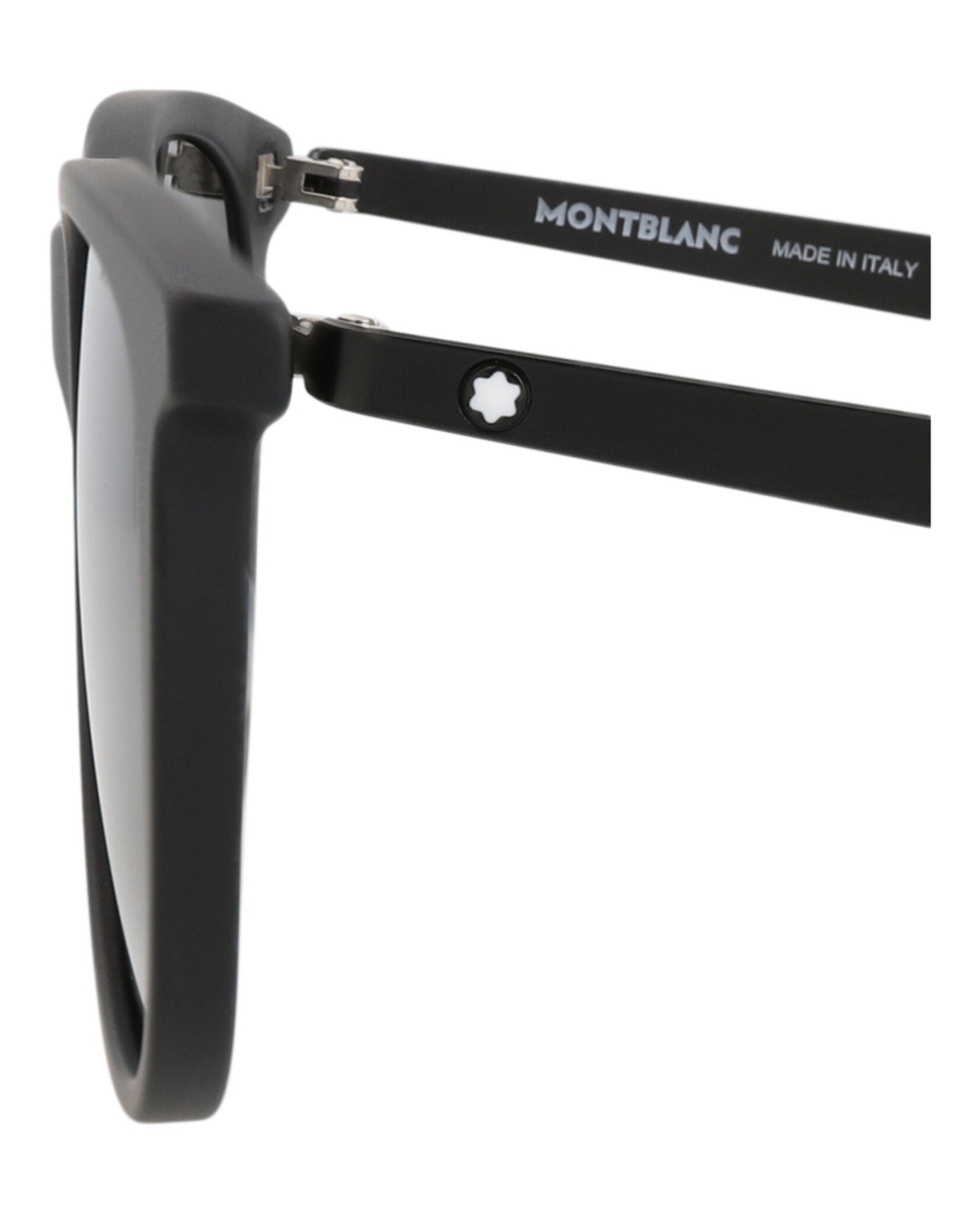 Montblanc Mens Square/Rectangle Black Black Smoke Fashion Designer Eyewear