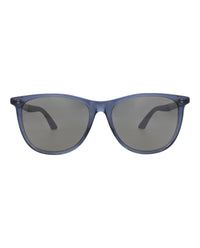 Montblanc Montblanc Mens Square/Rectangle Blue Ruthenium Silver Fashion Designer Eyewear