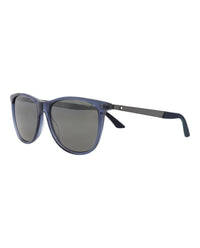 Montblanc Montblanc Mens Square/Rectangle Blue Ruthenium Silver Fashion Designer Eyewear