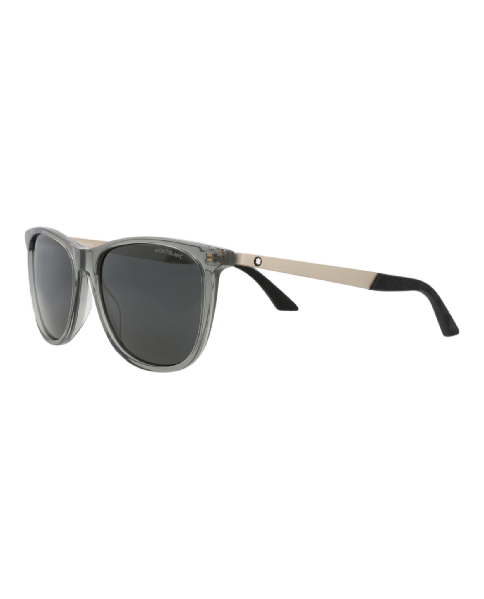 Montblanc Montblanc Mens Square/Rectangle Grey Gold Smoke Fashion Designer Eyewear