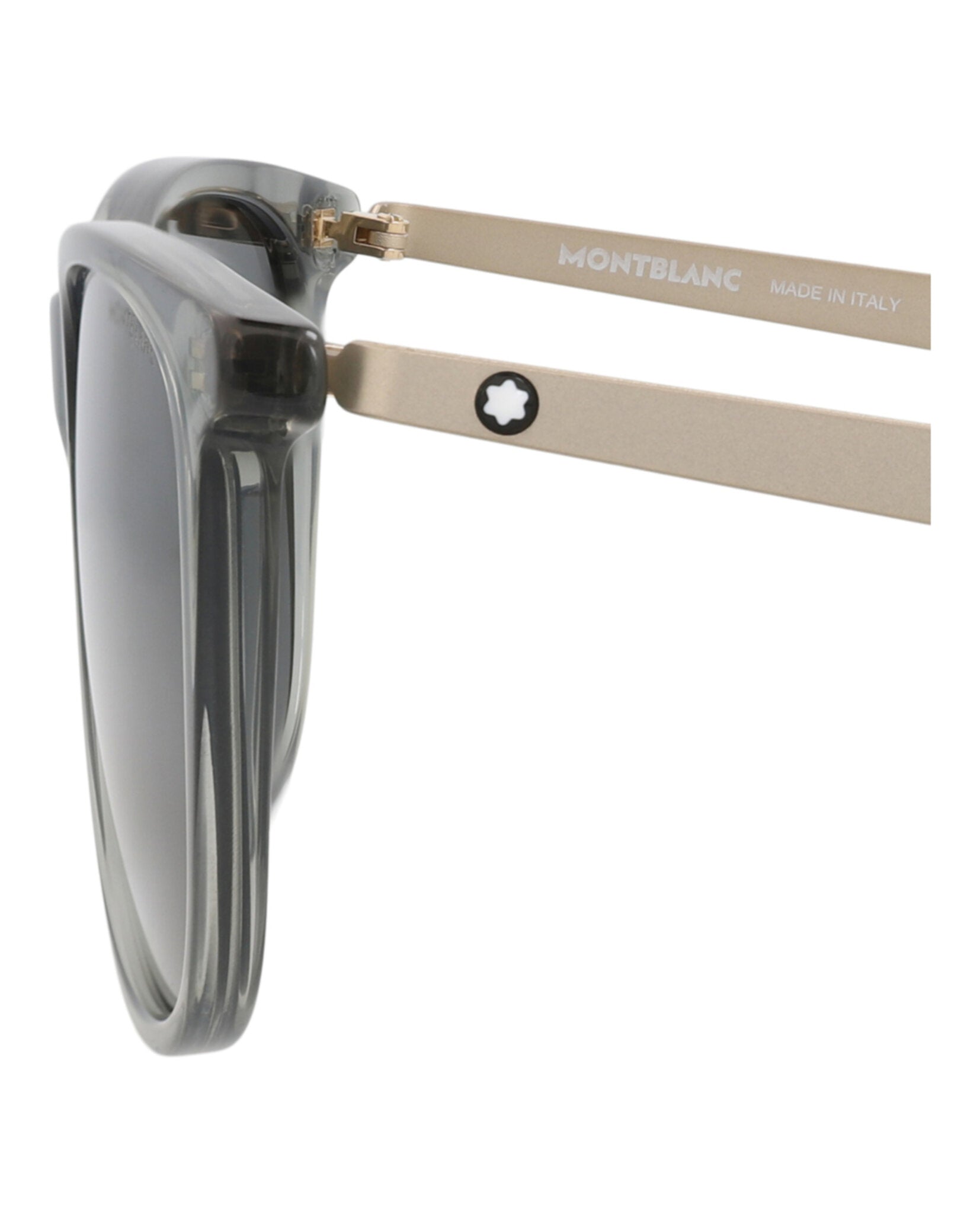 Montblanc Montblanc Mens Square/Rectangle Grey Gold Smoke Fashion Designer Eyewear