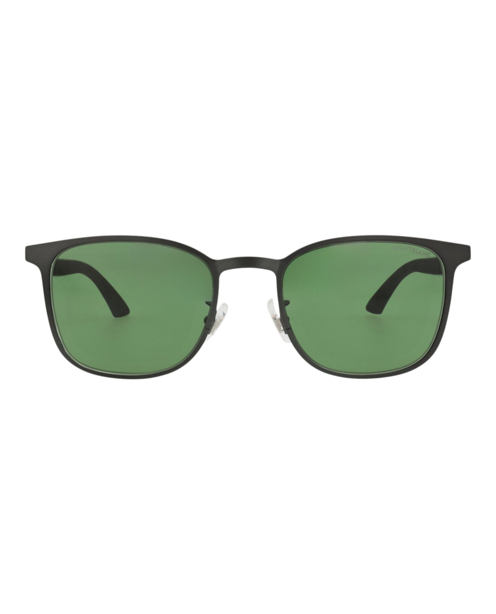 Montblanc Mens Square/Rectangle Ruthenium Ruthenium Green Fashion Designer Eyewear