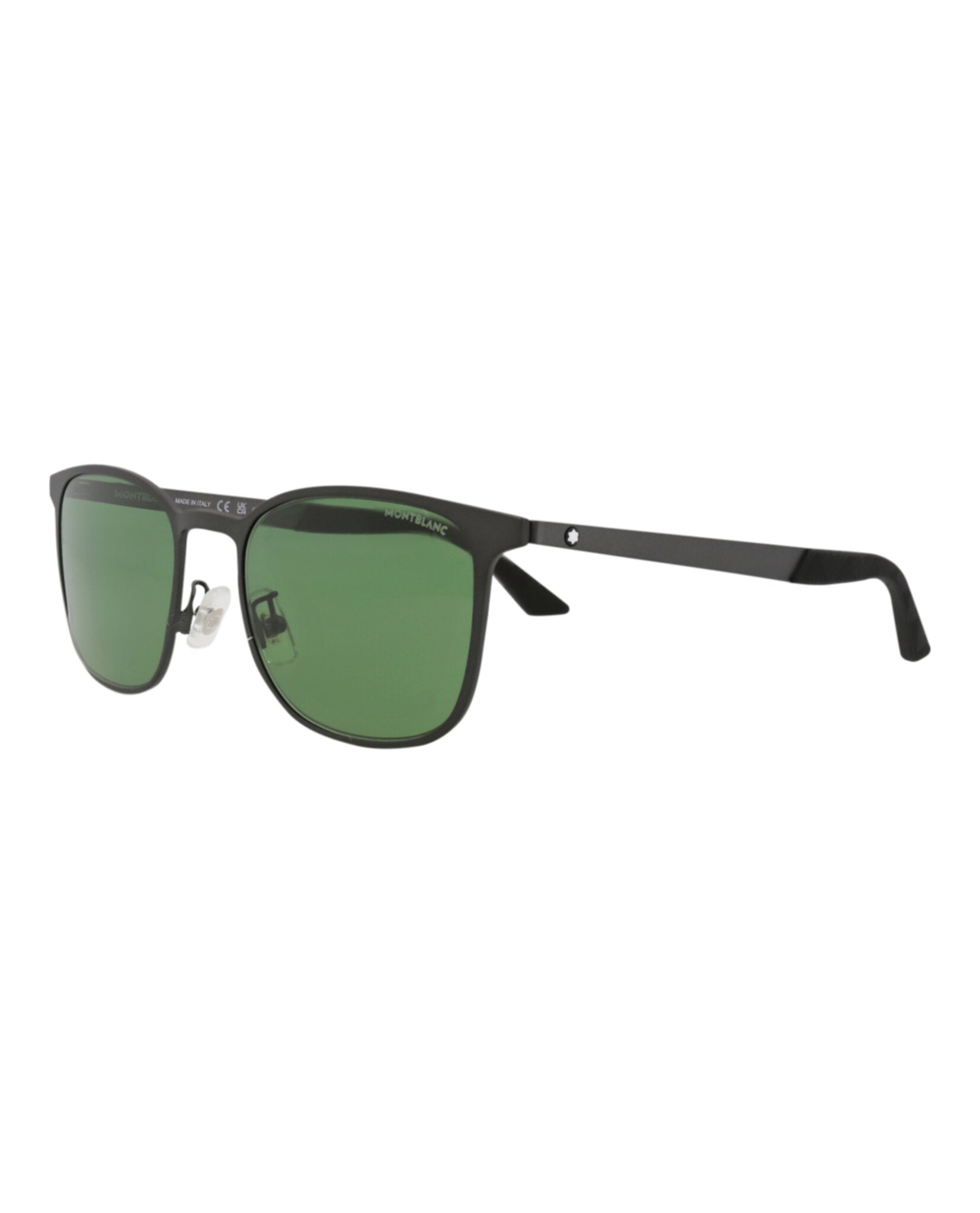 Montblanc Mens Square/Rectangle Ruthenium Ruthenium Green Fashion Designer Eyewear