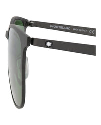 Montblanc Mens Square/Rectangle Ruthenium Ruthenium Green Fashion Designer Eyewear