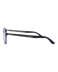 Montblanc Mens Round/Oval Blue Ruthenium Transparent Fashion Designer Eyewear