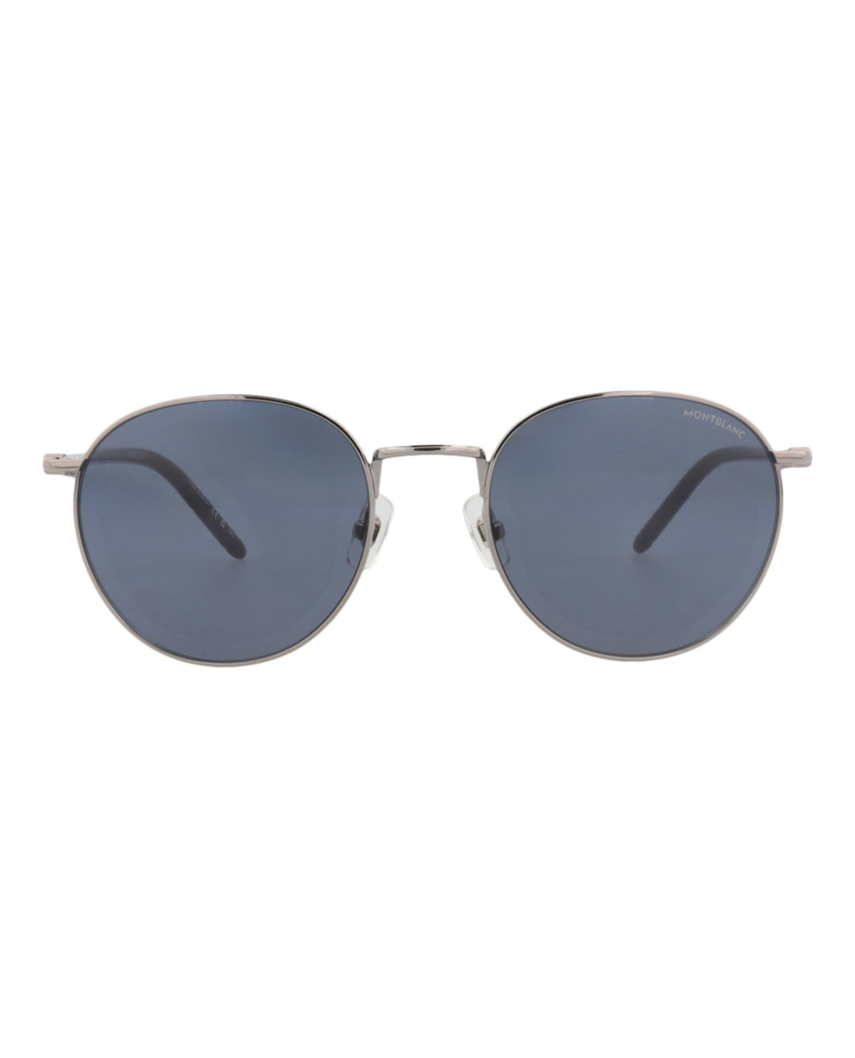 Montblanc Montblanc Mens Round/Oval Ruthenium Grey Blue Fashion Designer Eyewear