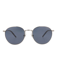 Montblanc Montblanc Mens Round/Oval Ruthenium Grey Blue Fashion Designer Eyewear