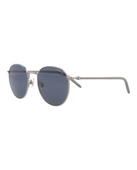 Montblanc Montblanc Mens Round/Oval Ruthenium Grey Blue Fashion Designer Eyewear