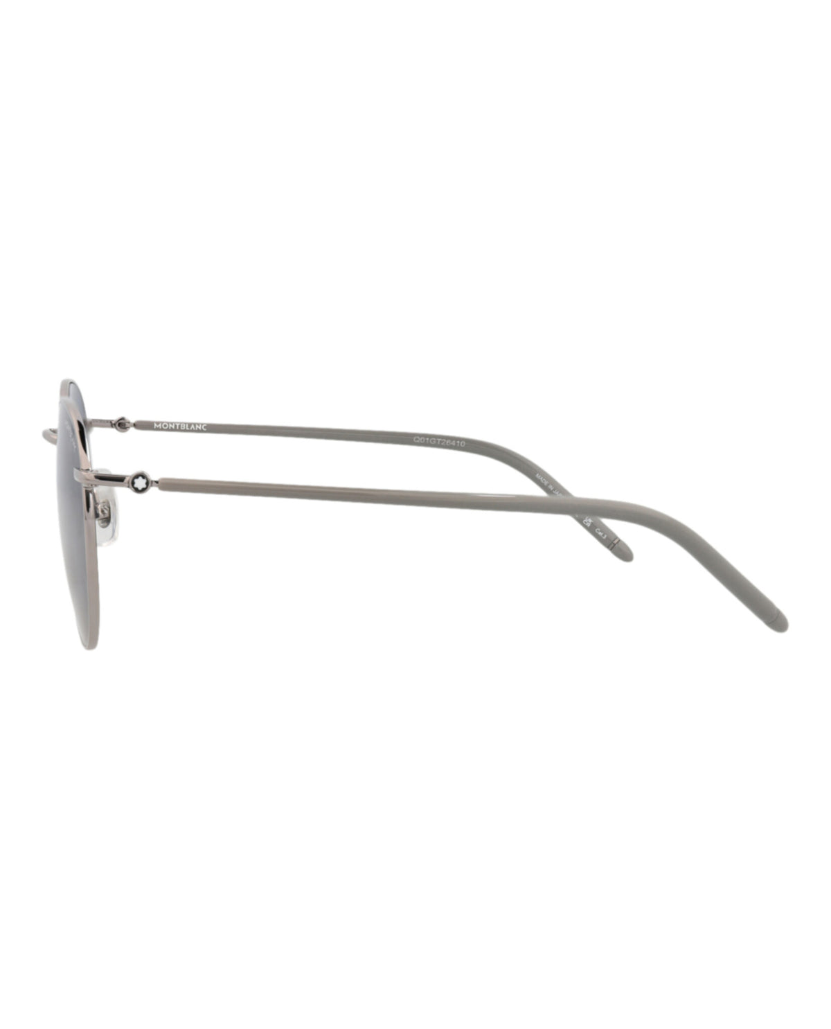 Montblanc Montblanc Mens Round/Oval Ruthenium Grey Blue Fashion Designer Eyewear