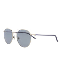 Montblanc Montblanc Mens Round/Oval Silver Blue Grey Fashion Designer Eyewear