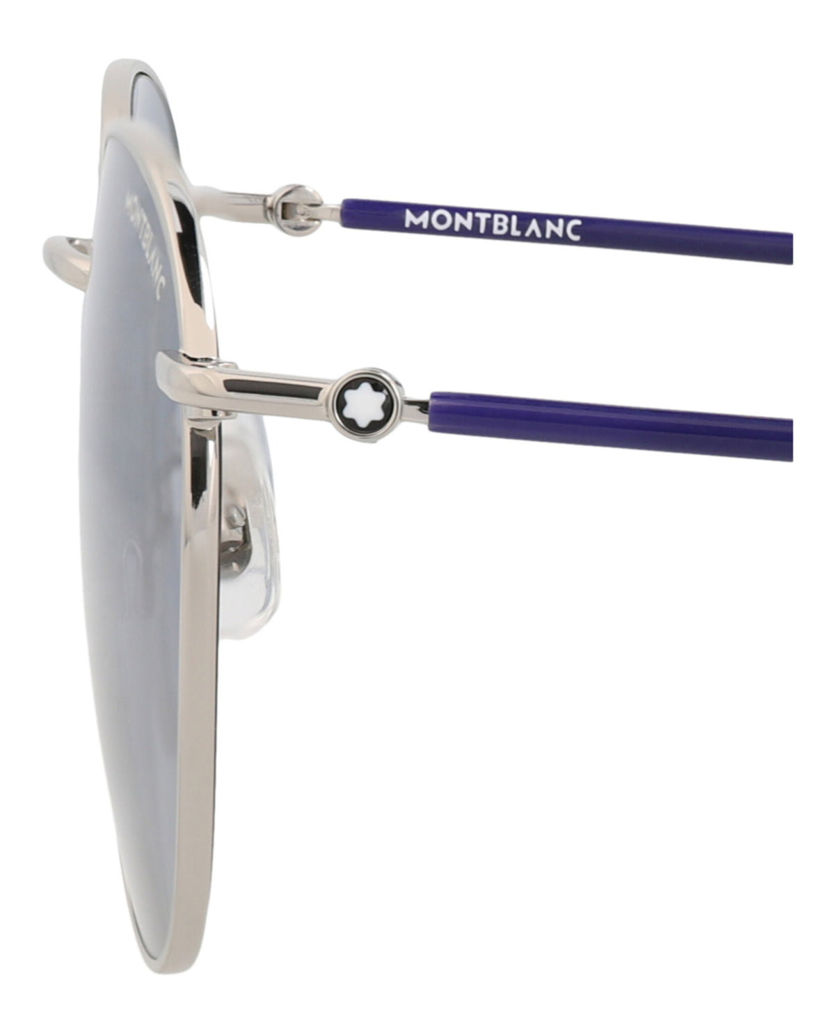 Montblanc Montblanc Mens Round/Oval Silver Blue Grey Fashion Designer Eyewear