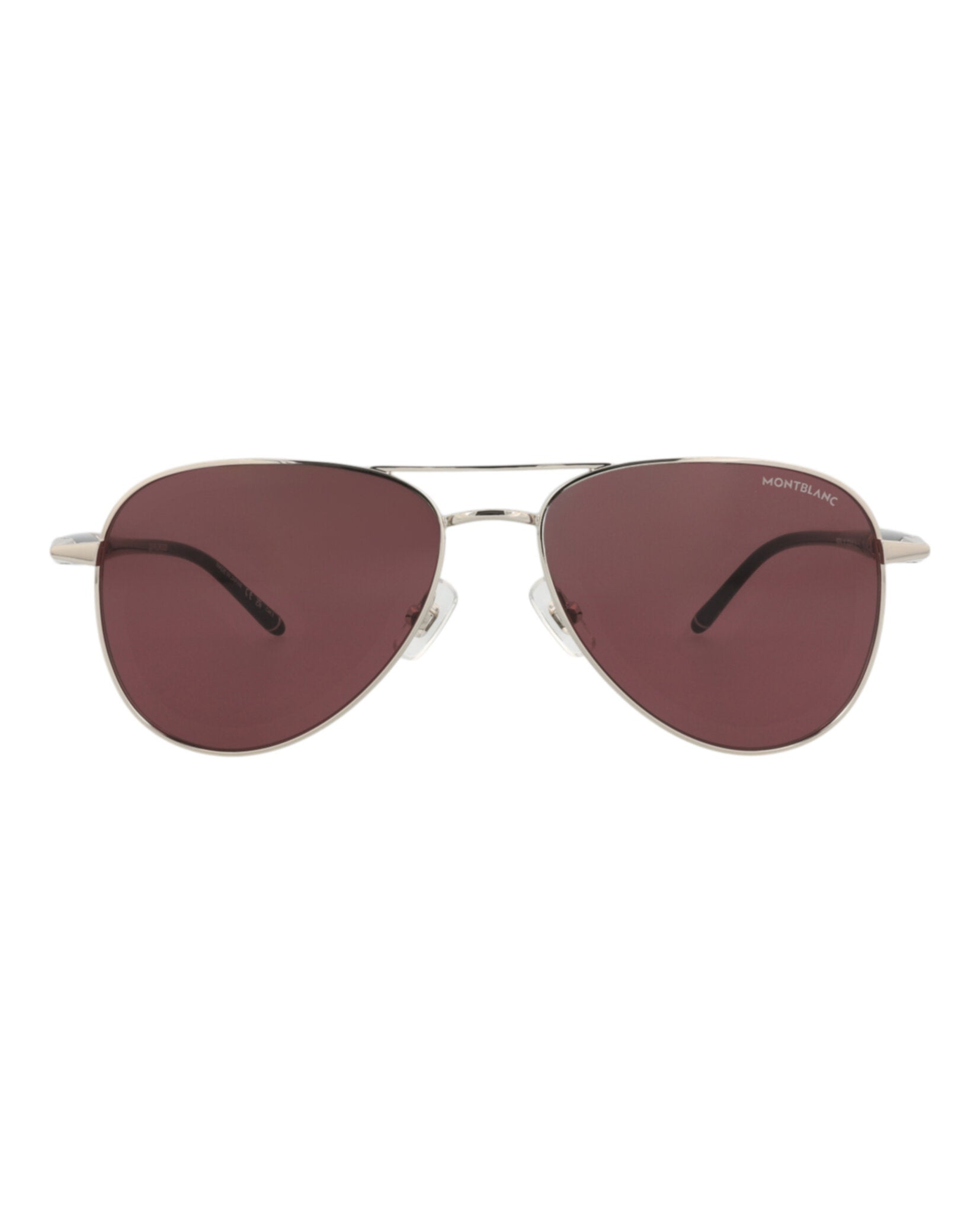 Montblanc Mens Aviator Silver Black Violet Fashion Designer Eyewear