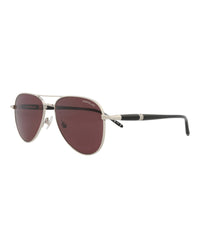 Montblanc Mens Aviator Silver Black Violet Fashion Designer Eyewear