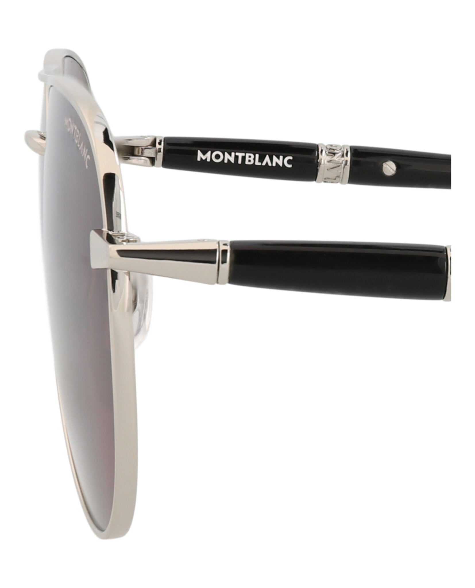 Montblanc Mens Aviator Silver Black Violet Fashion Designer Eyewear