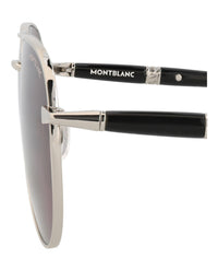 Montblanc Mens Aviator Silver Black Violet Fashion Designer Eyewear