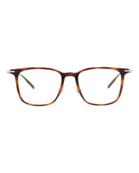 Montblanc Mens Square/Rectangle Havana Silver Transparent Fashion Designer Eyewear