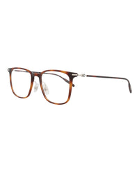 Montblanc Mens Square/Rectangle Havana Silver Transparent Fashion Designer Eyewear