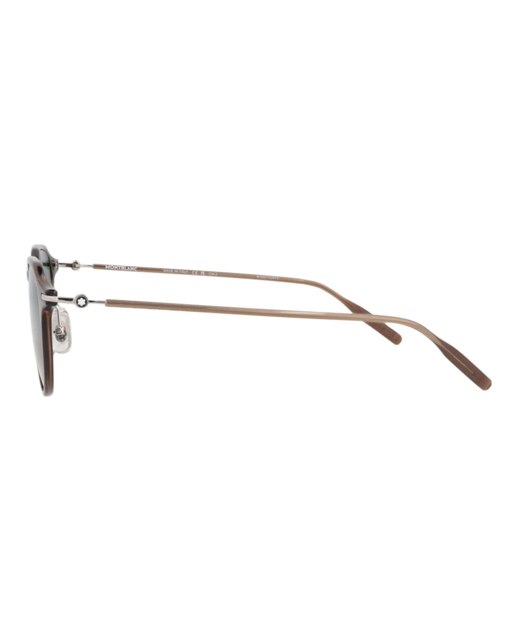Montblanc Montblanc Mens Round/Oval Brown Silver Green Fashion Designer Eyewear