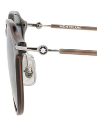 Montblanc Montblanc Mens Round/Oval Brown Silver Green Fashion Designer Eyewear