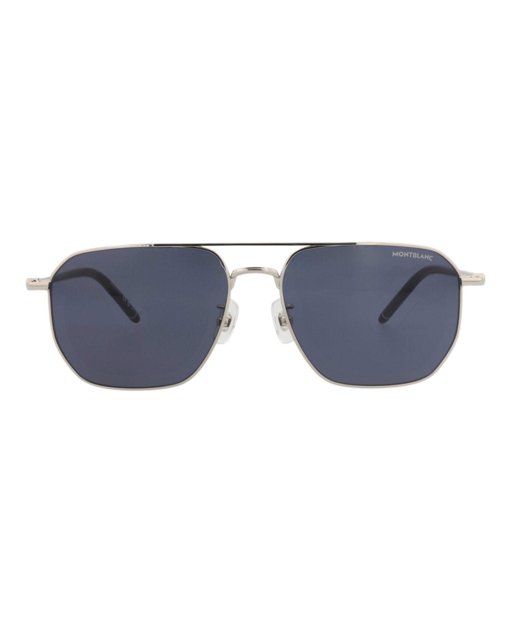 Montblanc Montblanc Mens Aviator Silver Black Blue Fashion Designer Eyewear