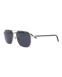 Montblanc Montblanc Mens Aviator Silver Black Blue Fashion Designer Eyewear