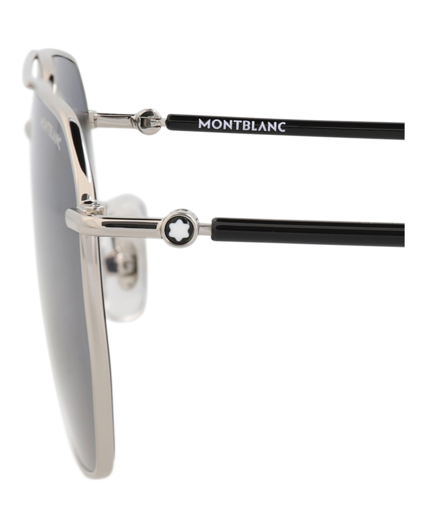 Montblanc Montblanc Mens Aviator Silver Black Blue Fashion Designer Eyewear