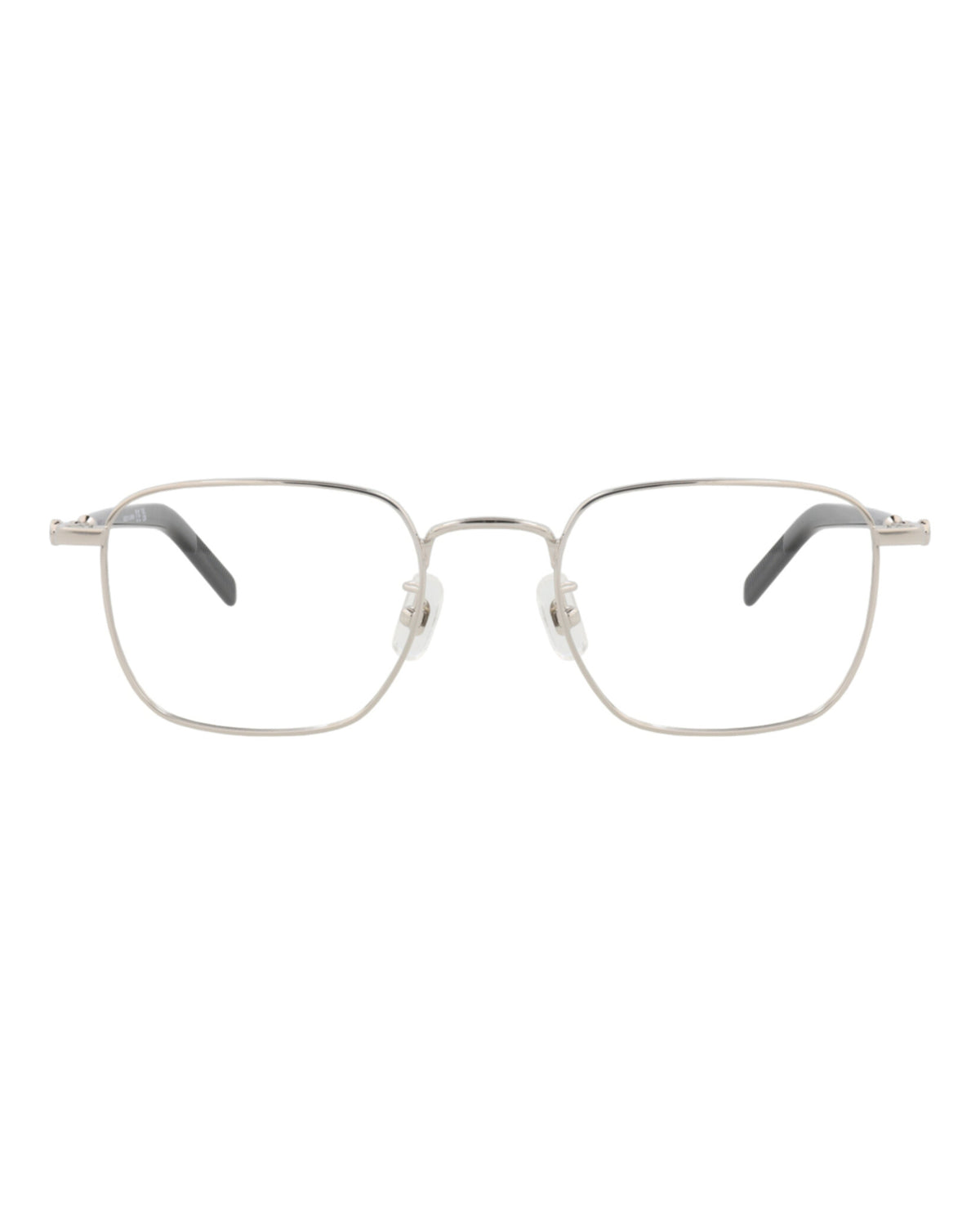 Montblanc Mens Square/Rectangle Silver Silver Transparent Fashion Designer Eyewear