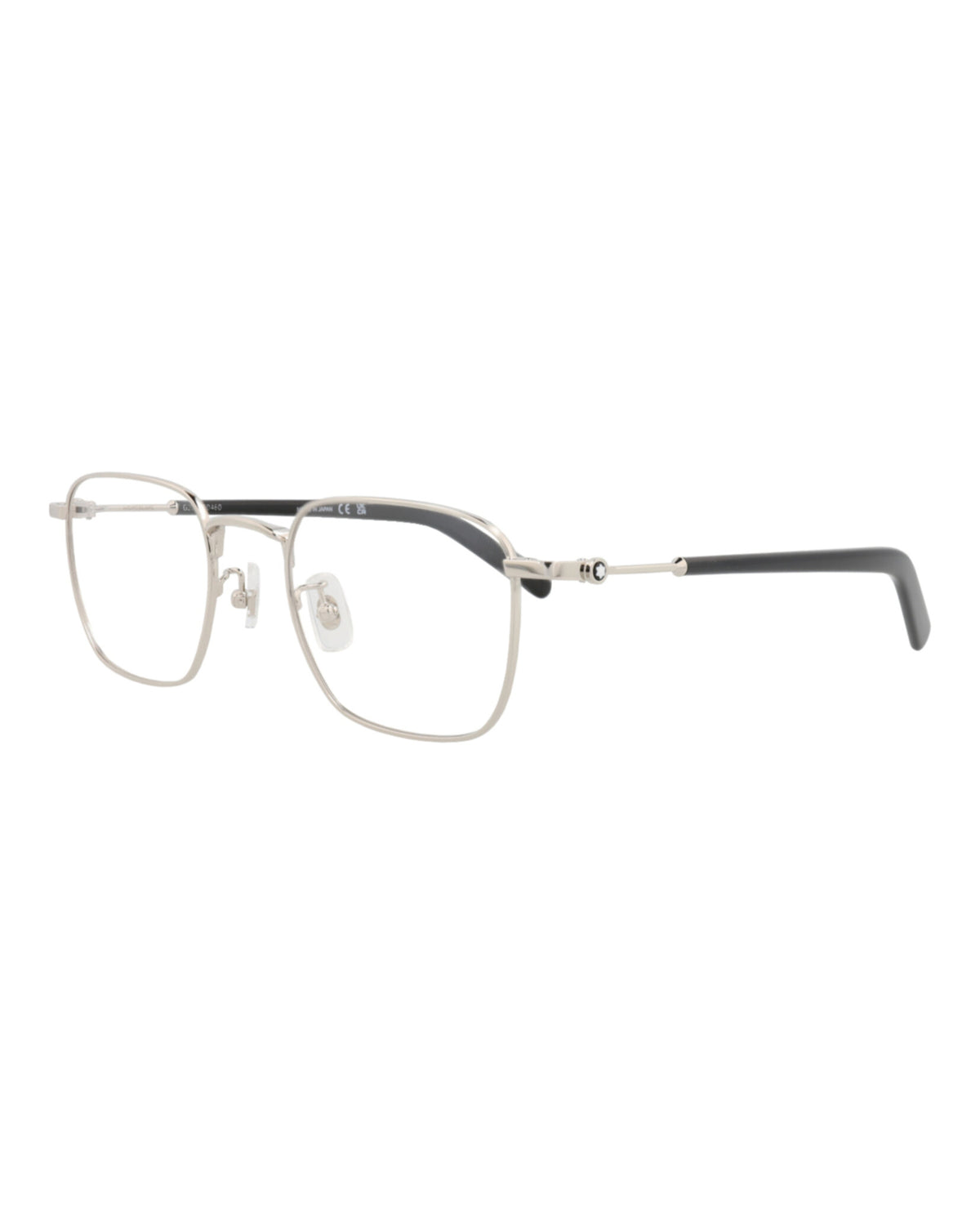 Montblanc Mens Square/Rectangle Silver Silver Transparent Fashion Designer Eyewear