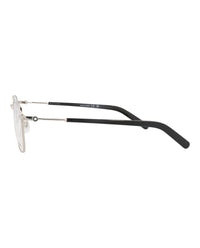 Montblanc Mens Square/Rectangle Silver Silver Transparent Fashion Designer Eyewear
