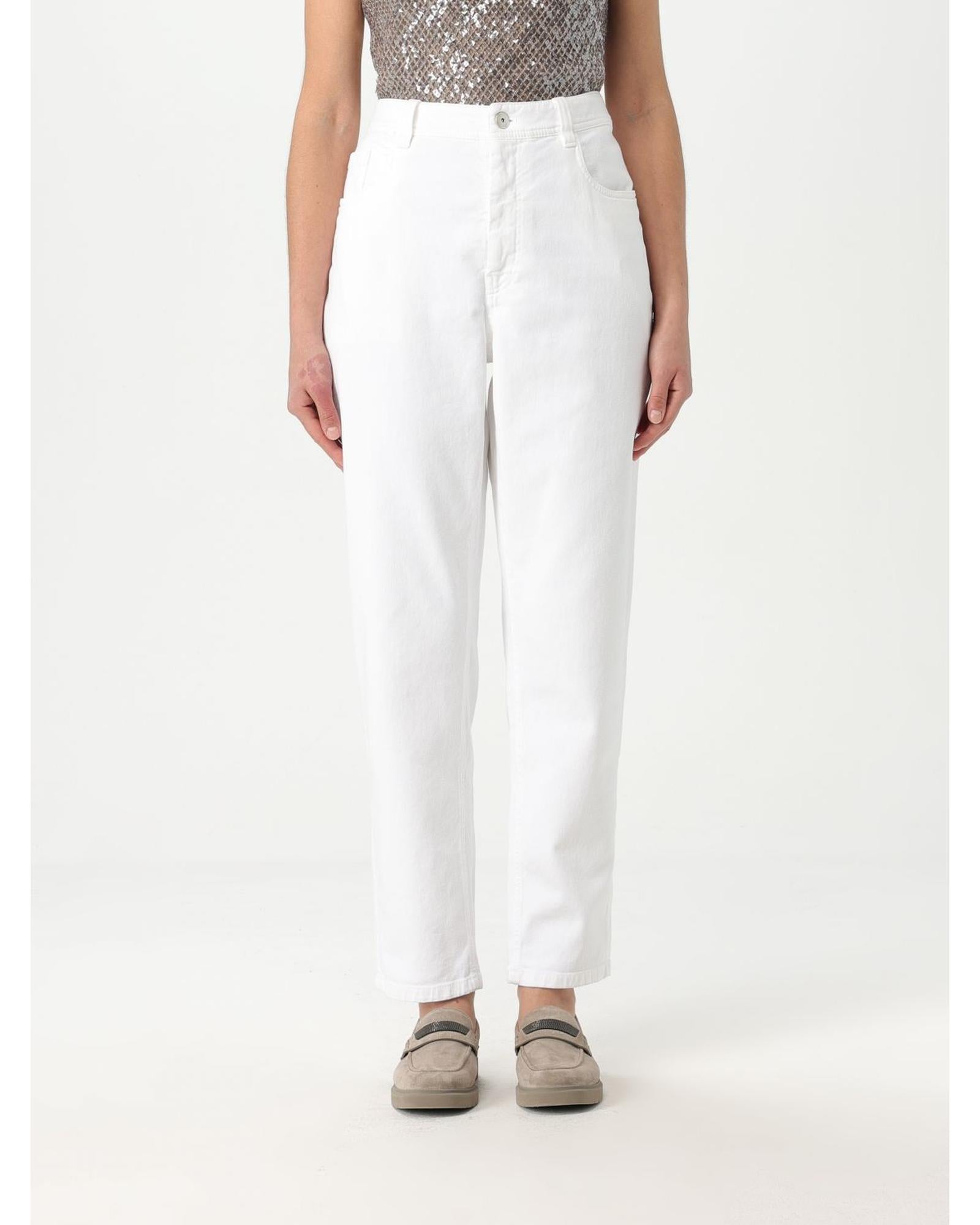 パンツ BRUNELLO CUCINELLI Women Straight Pants M0F70P8593 WHITE Brunello Cucinelli Straight Leg Jeans Women White – Bluefly